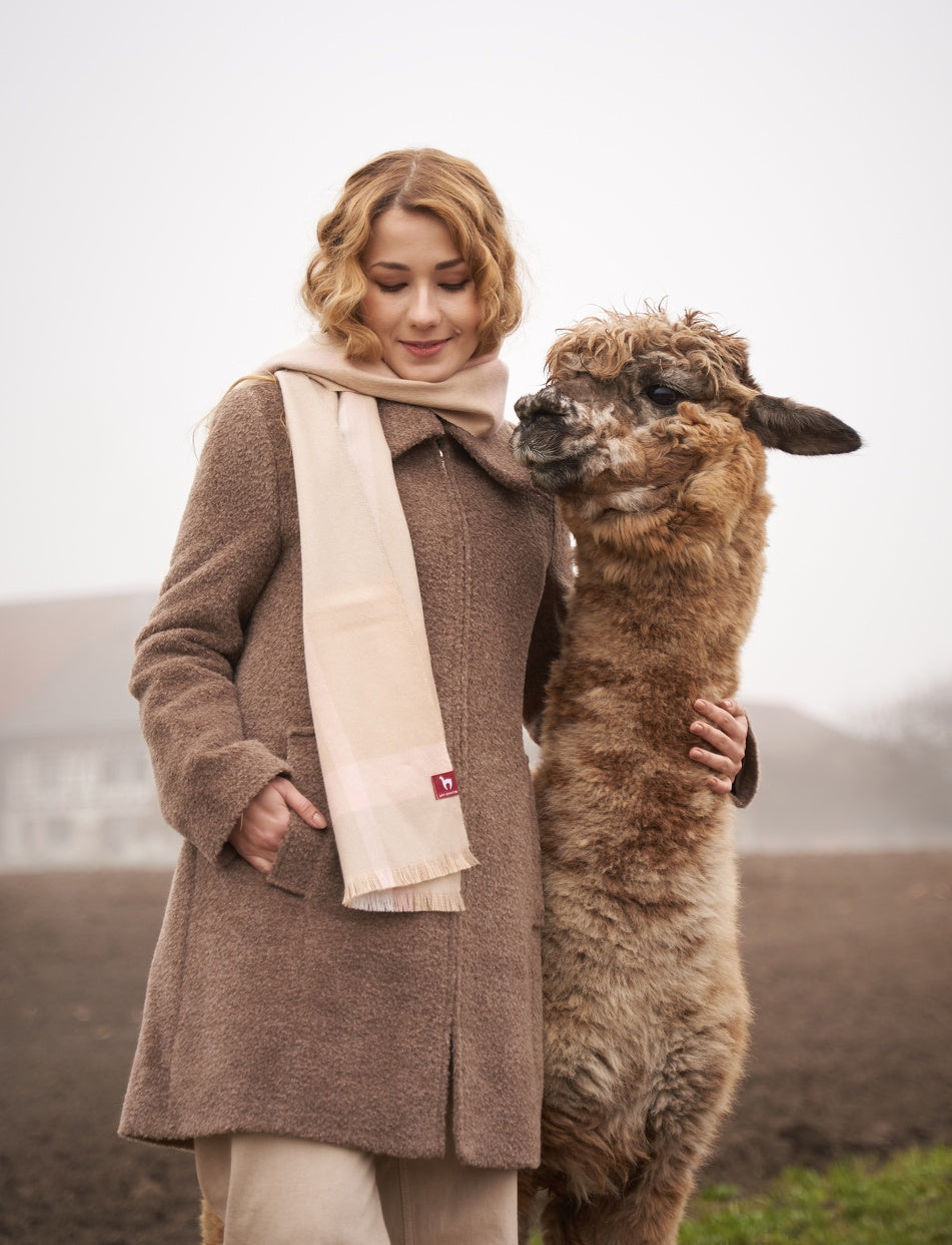 Apu Kuntur - 100% Baby Alpaca - Écharpe tissée à carreaux - Galano