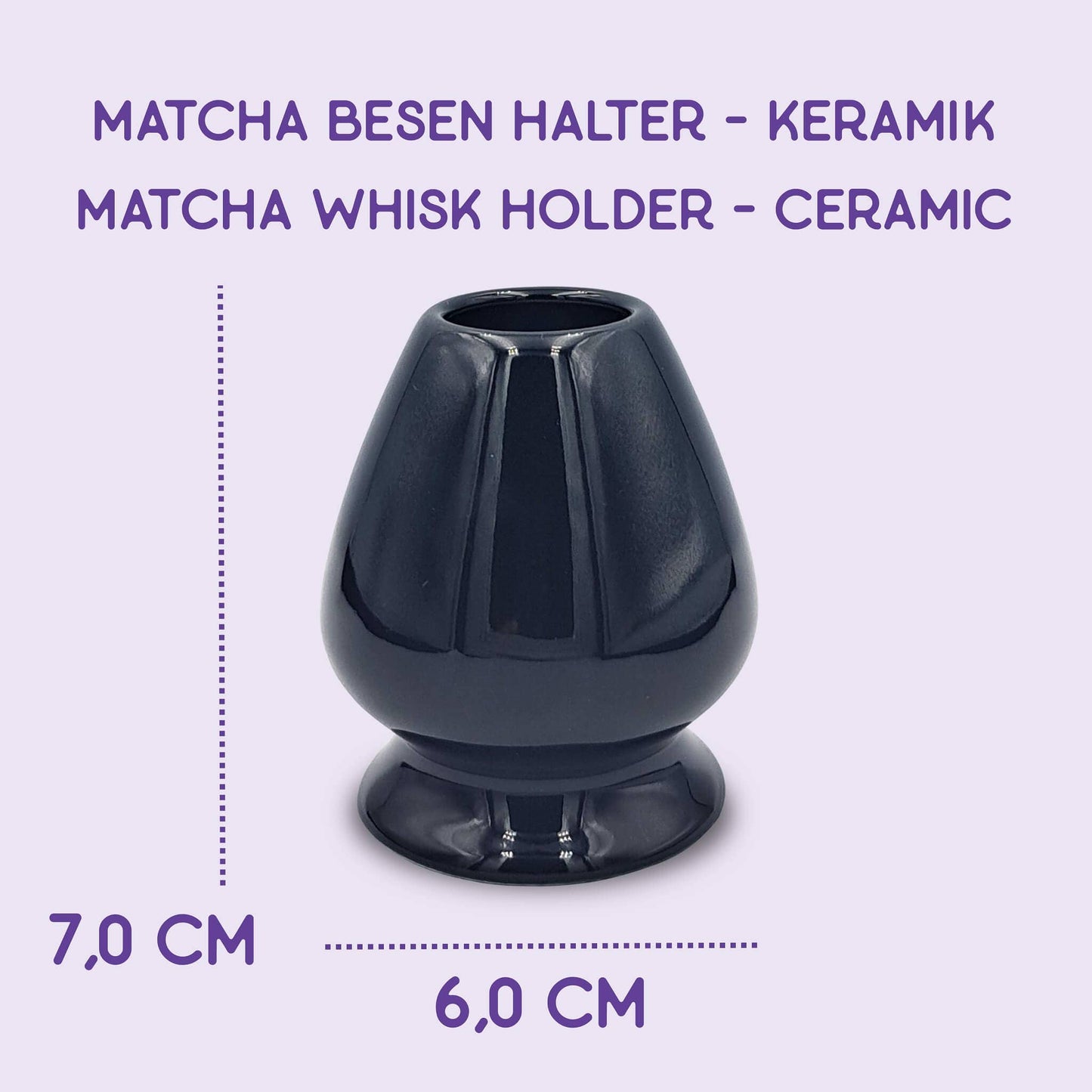 Matcha Besen Halter Kusenaoshi Schwarz aus Keramik - Verdancia