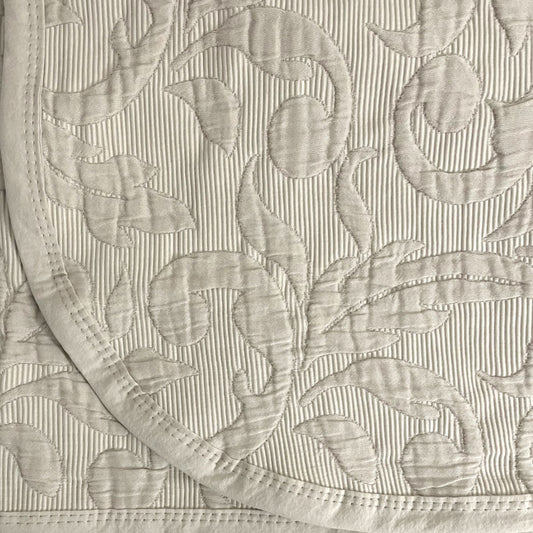 Jeté de lit matelassé Finole Grand-Jasmin en coton Giza 86 – 240 × 260 cm