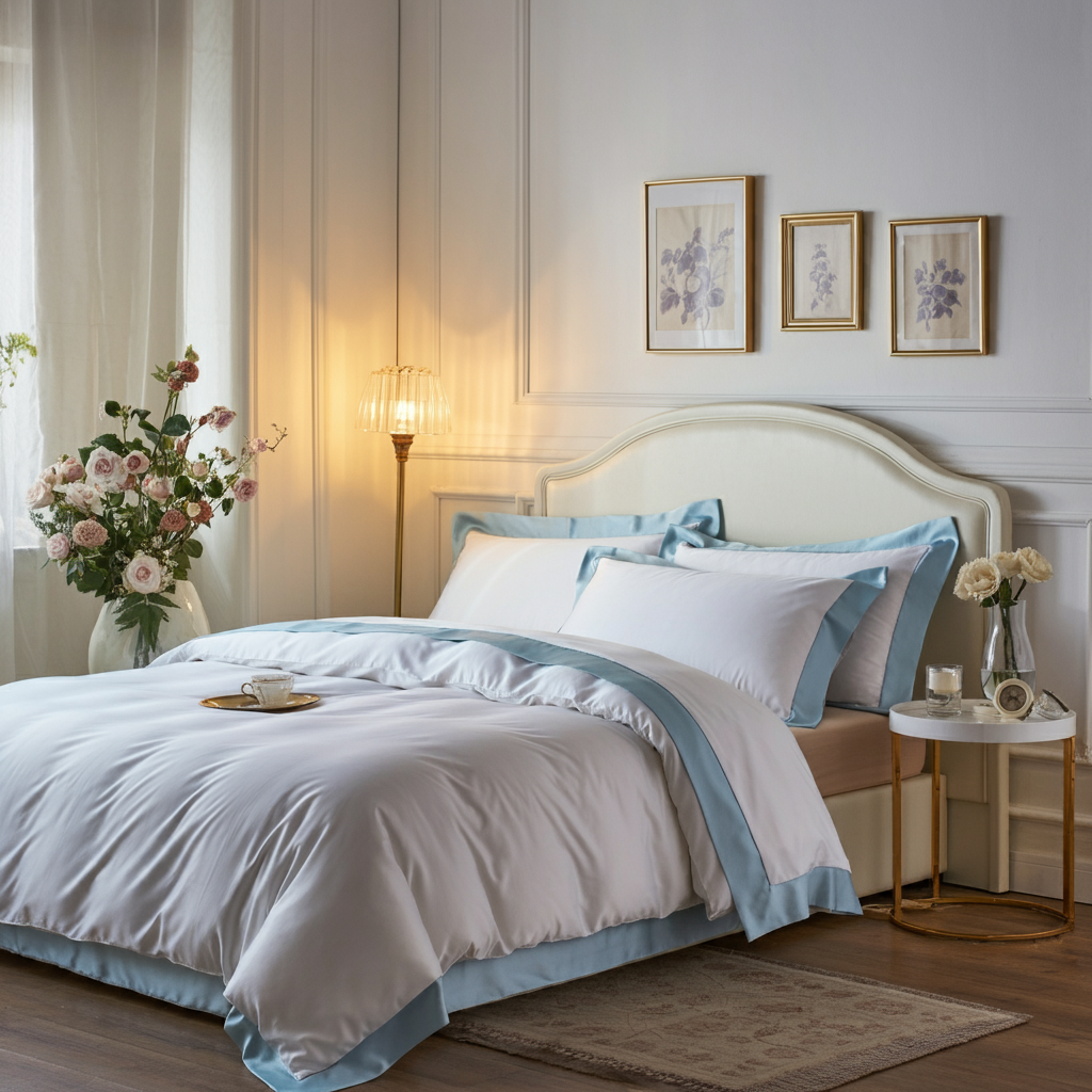 Finole Aura Perkal Deckenbezug aus 100 % ägyptischer Baumwolle, kühlend, atmungsaktiv und elegant, in hochwertigem Design.