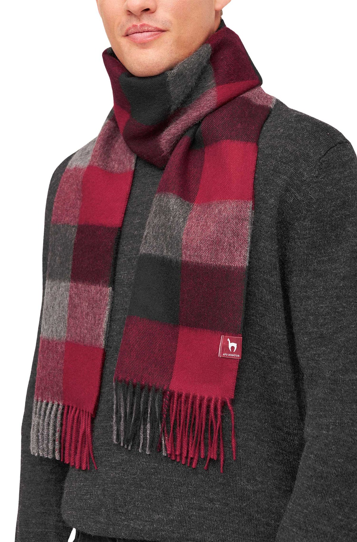 Apu Kuntur - 100% Baby Alpaca - Checked Woven Scarf - Galano
