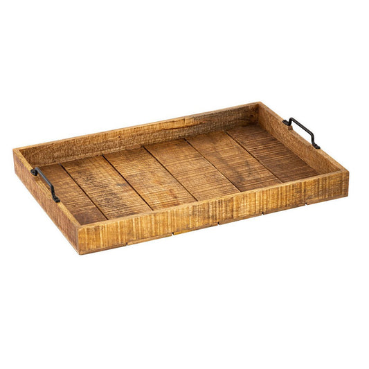 Holztablett Serviertablett - XXL 57x39cm - Tablett aus Mangoholz massiv Voglrieder