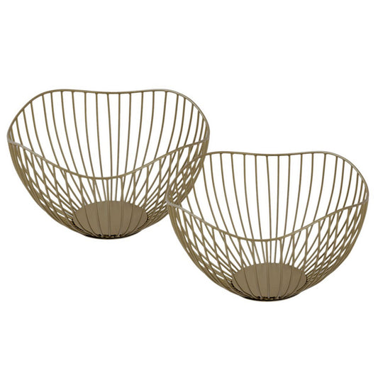 Obstkorb - Metall ø 25 H 14 cm - Set 2 Stück - Metall - Verdancia