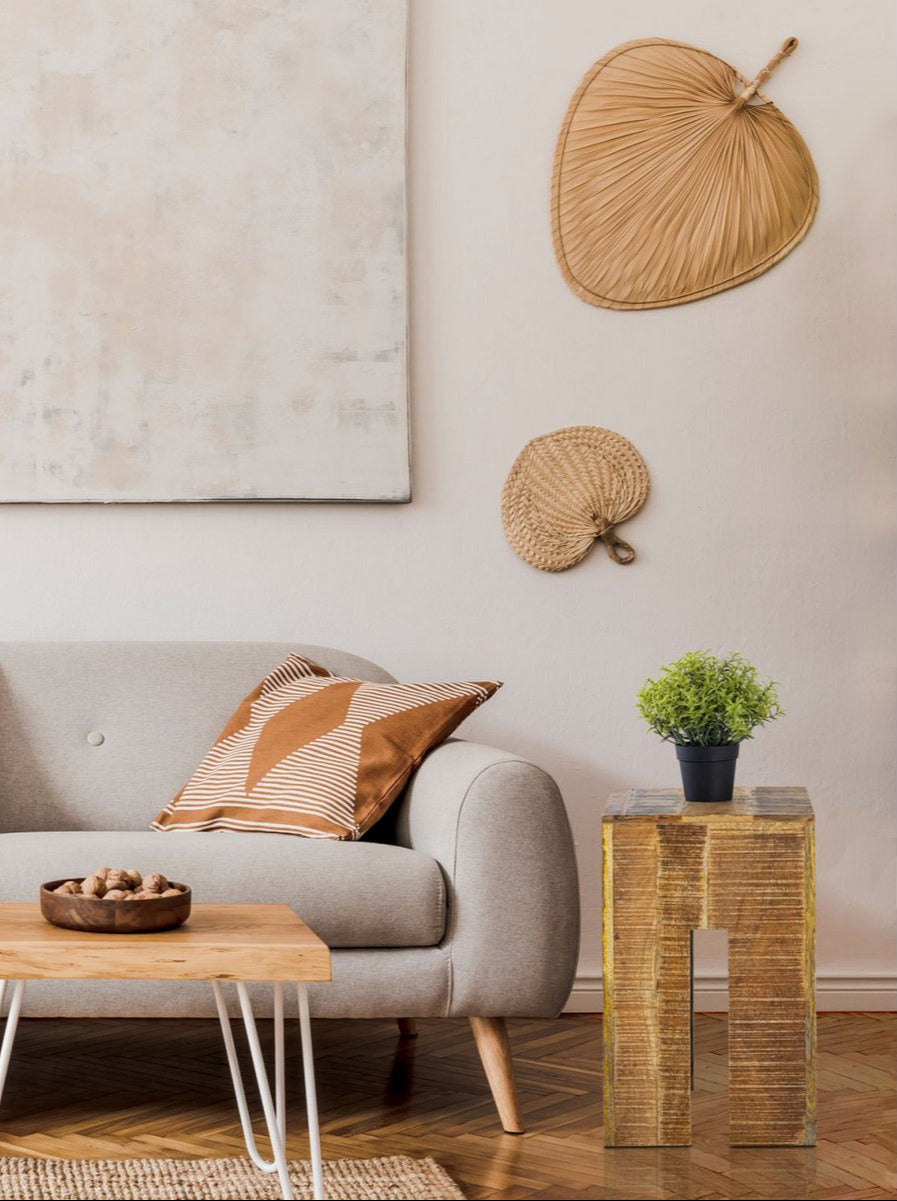 Hocker quadratisch - 28 x 45 x 28 cm - Blumenhocker Blumensäule - Mangoholz - Verdancia