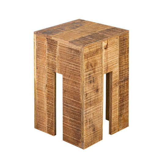 Hocker quadratisch - 28 x 45 x 28 cm - Blumenhocker Blumensäule - Mangoholz - Verdancia