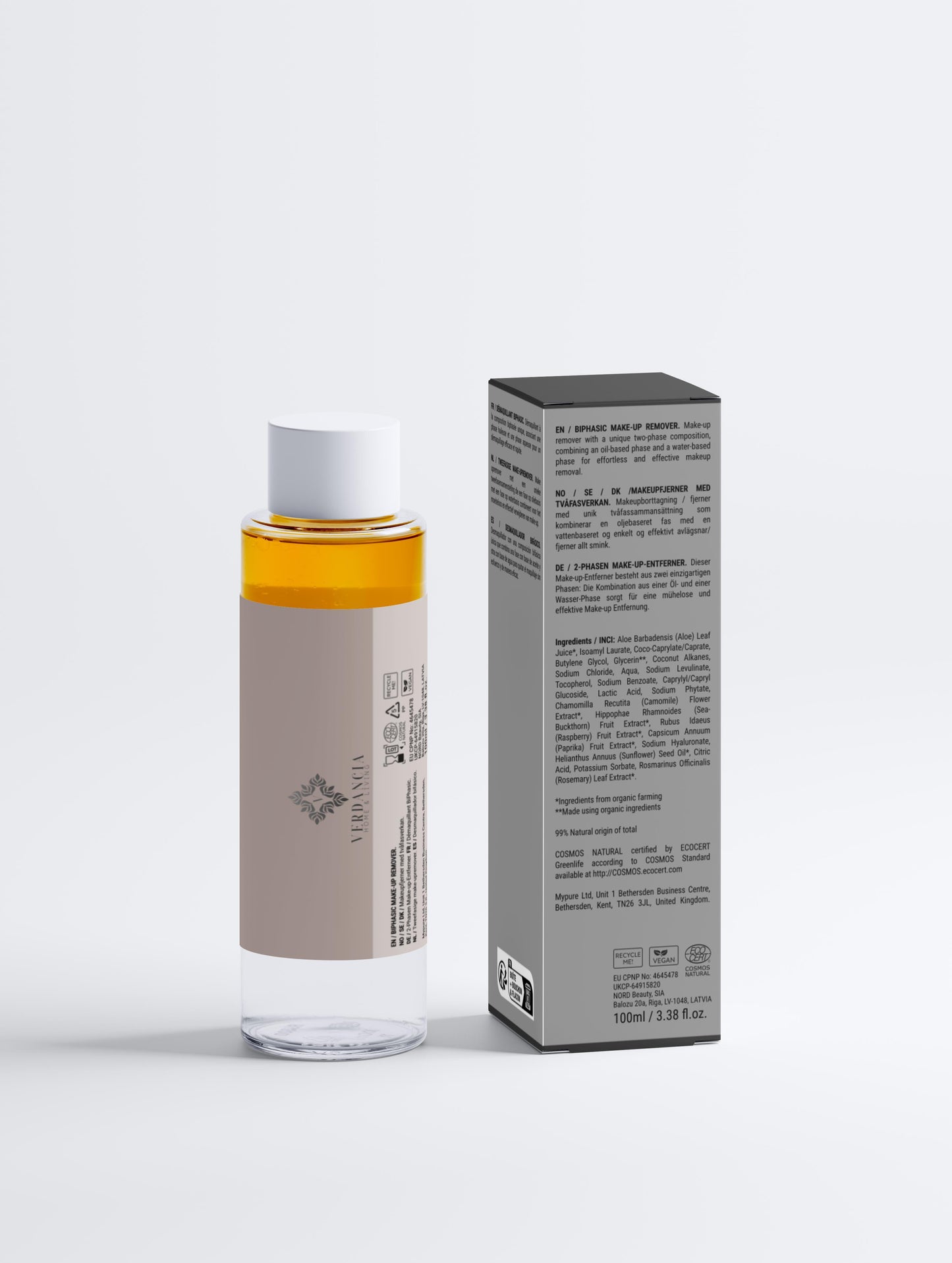 BiPhasic Make-up Remover - Sanft zur Haut – entfernt Make-up und Schmutz gründlich - Verdancia