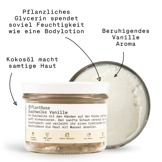 PlantBase - Duschwolke - Vanille - Naturkosmetik - Nachhaltig - 1 - Verdancia