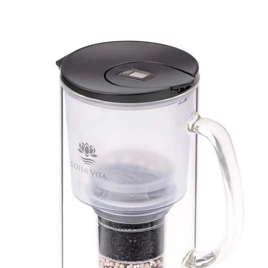 Lotus Vita Wasserfilterkanne Toya Glasfilterkanne Deckel