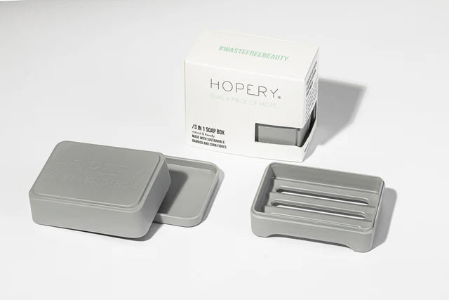 /HOPERY GREY 3 in 1 Soap Box - aus Bambus und Mais - Verdancia