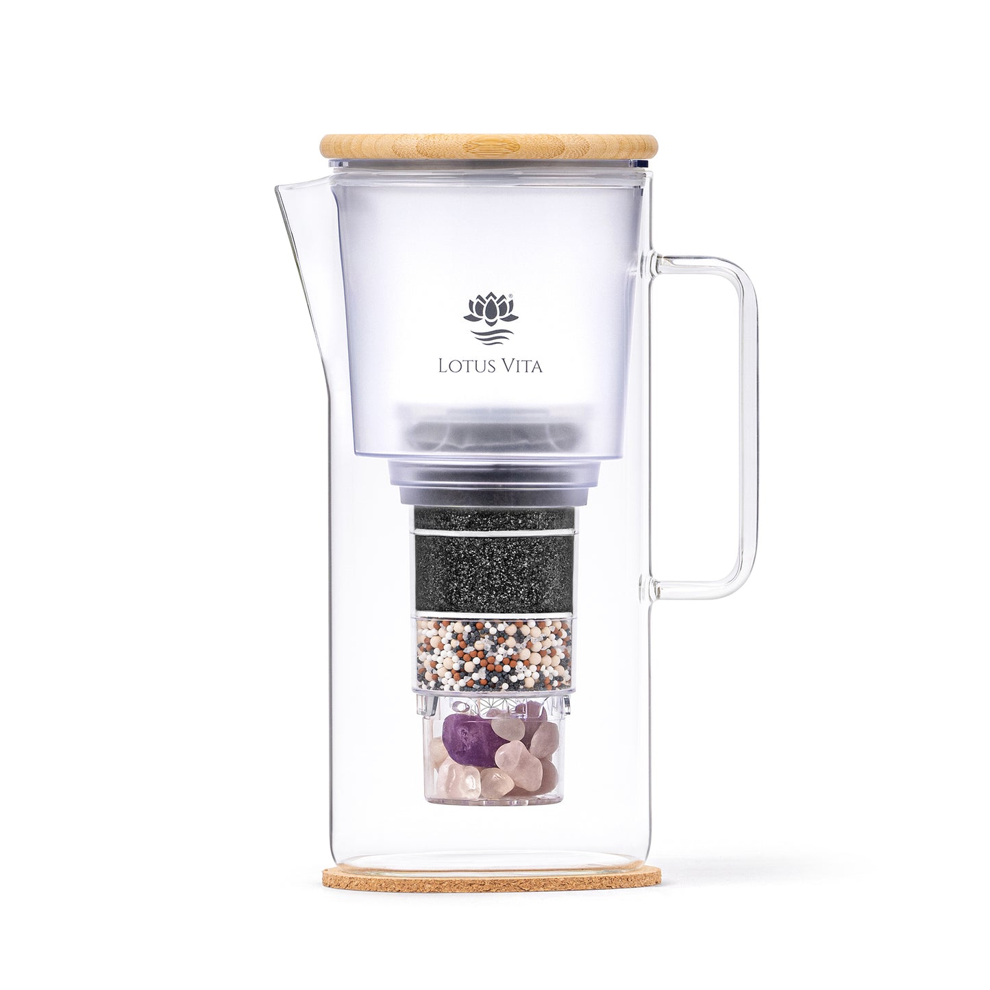 Lotus Vita Filterkanne Katara mit Kristallsteinfach