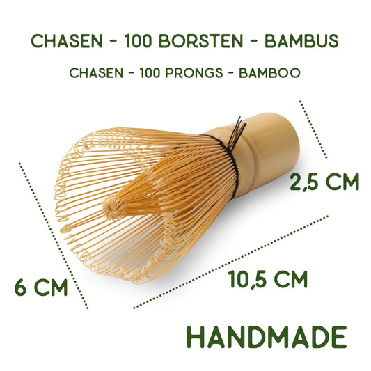Matcha Passion Besen Chasen aus Bambus mit 100 Borsten