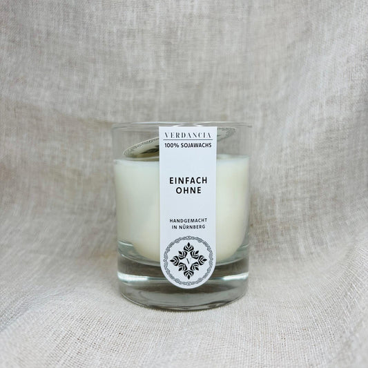 Soja Duftkerze - "Einfach Ohne" - Ohne Duft - Verdancia
