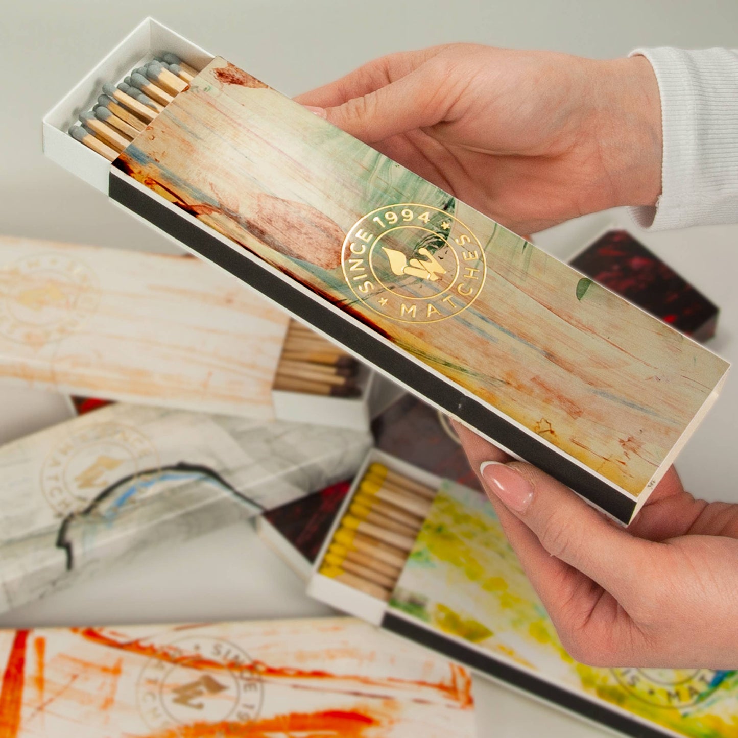 "ART" Premium Streichhölzer – Handbemalte Design-Streichhölzer, Unikat & nachhaltig - Verdancia