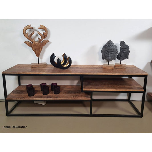 TV Lowboard - Fernsehschrank - 150 x 51 x 36 cm - Liverpool - Metall-Gestell schwarz matt - Verdancia