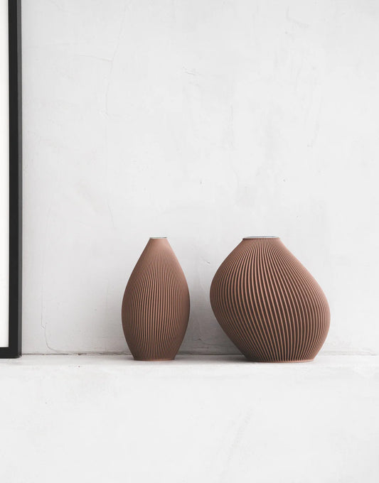 Recozy Bent Vase in Haselnuss Braun