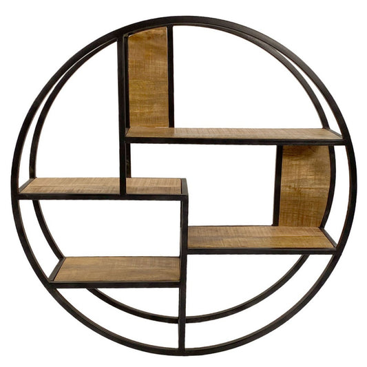 Wandregal - Hängeregal - Bücherbord 80 x 80 x 20 cm - Bolton - Metall-Gestell schwarz matt - Verdancia