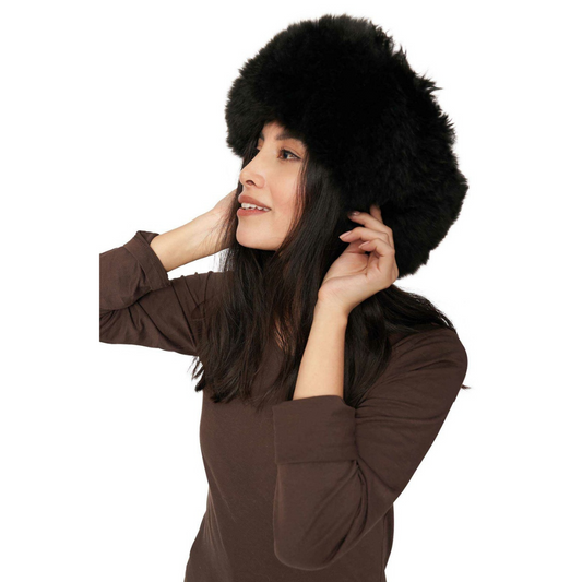 Apu Kuntur - Alpaka Fellmütze - 100% Alpaka-Fell - Verdancia schwarz