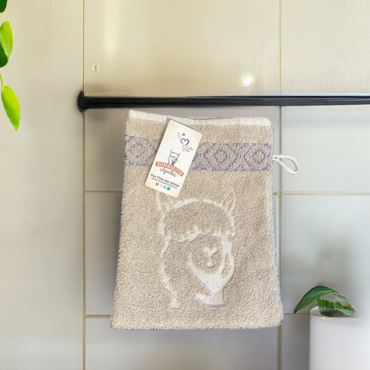 Bio Alpaka-Baumwoll - Frottier Waschhandschuh - 17x24cm - Verdancia