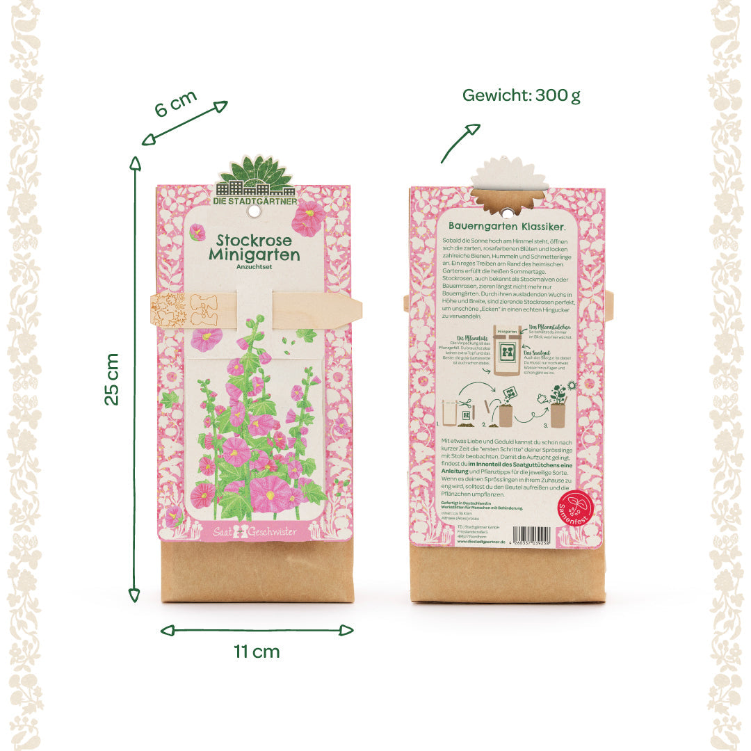 Das Die Stadtgärtner Anzuchtset für Minigarten mit Stockrose, inklusive Samen und Anzuchtmaterial, für den Garten zuhause.