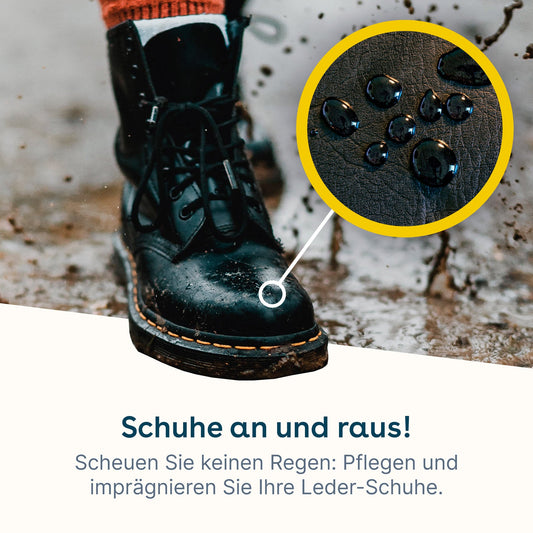 eco:fy veganes Lederbalsam für Schuhe, farbloses Intensivpflegemittel, cremige Konsistenz, pflegt und schützt Leder.