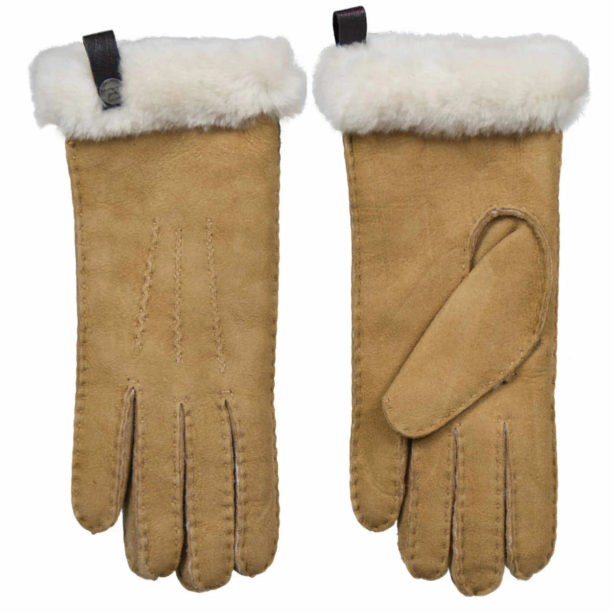 Gants pour femme en peau lainée et cuir | Van Buren