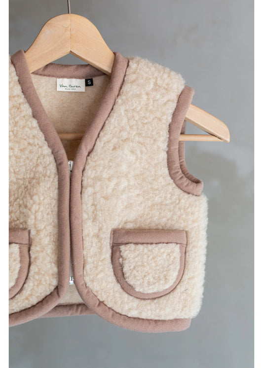 Kinder - Schafswollweste - Bodywarmer - Camel