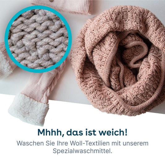 eco:fy Wollwaschmittel mit Lanolin, sanfte Reinigung für Wolle und Seide, hautfreundlich und pflegend, in der Flasche