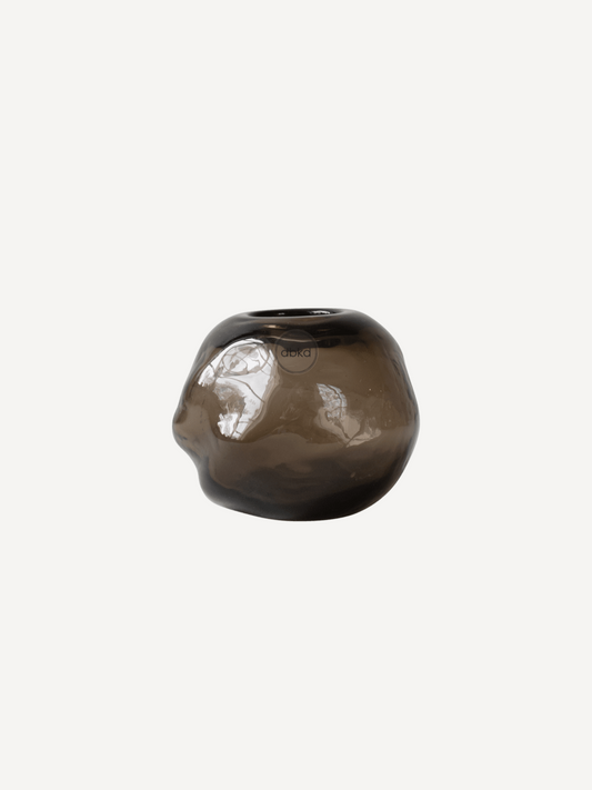 "Bunch" - kleiner Kerzenhalter - Glas - Braun - 12cm - Verdancia