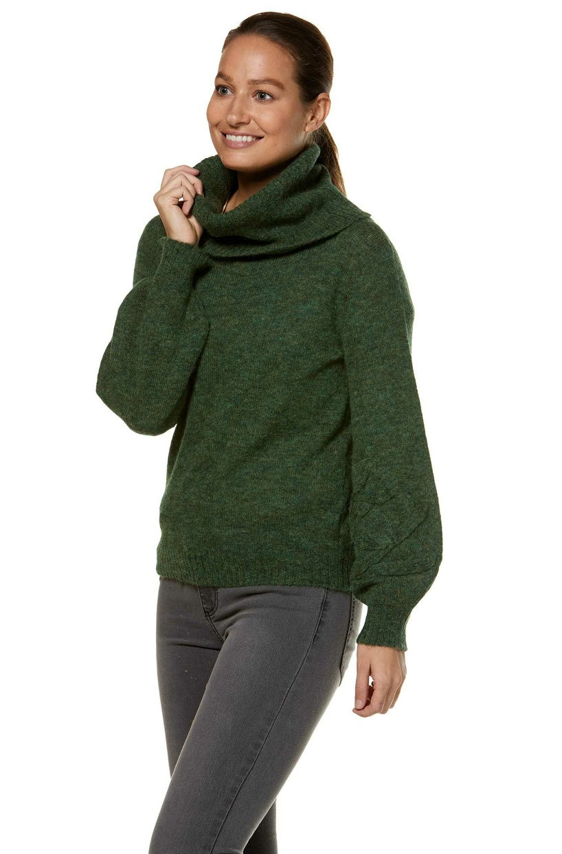 Alpaka Rollkragen Pullover SALOMON – Modischer Crop-Strick mit Applikationen - Verdancia