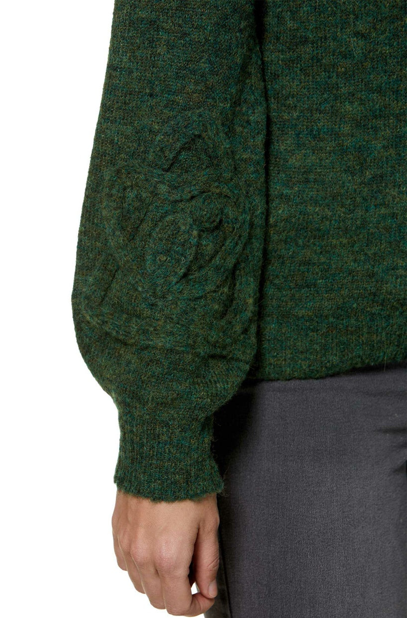 Alpaka Rollkragen Pullover SALOMON – Modischer Crop-Strick mit Applikationen - Verdancia