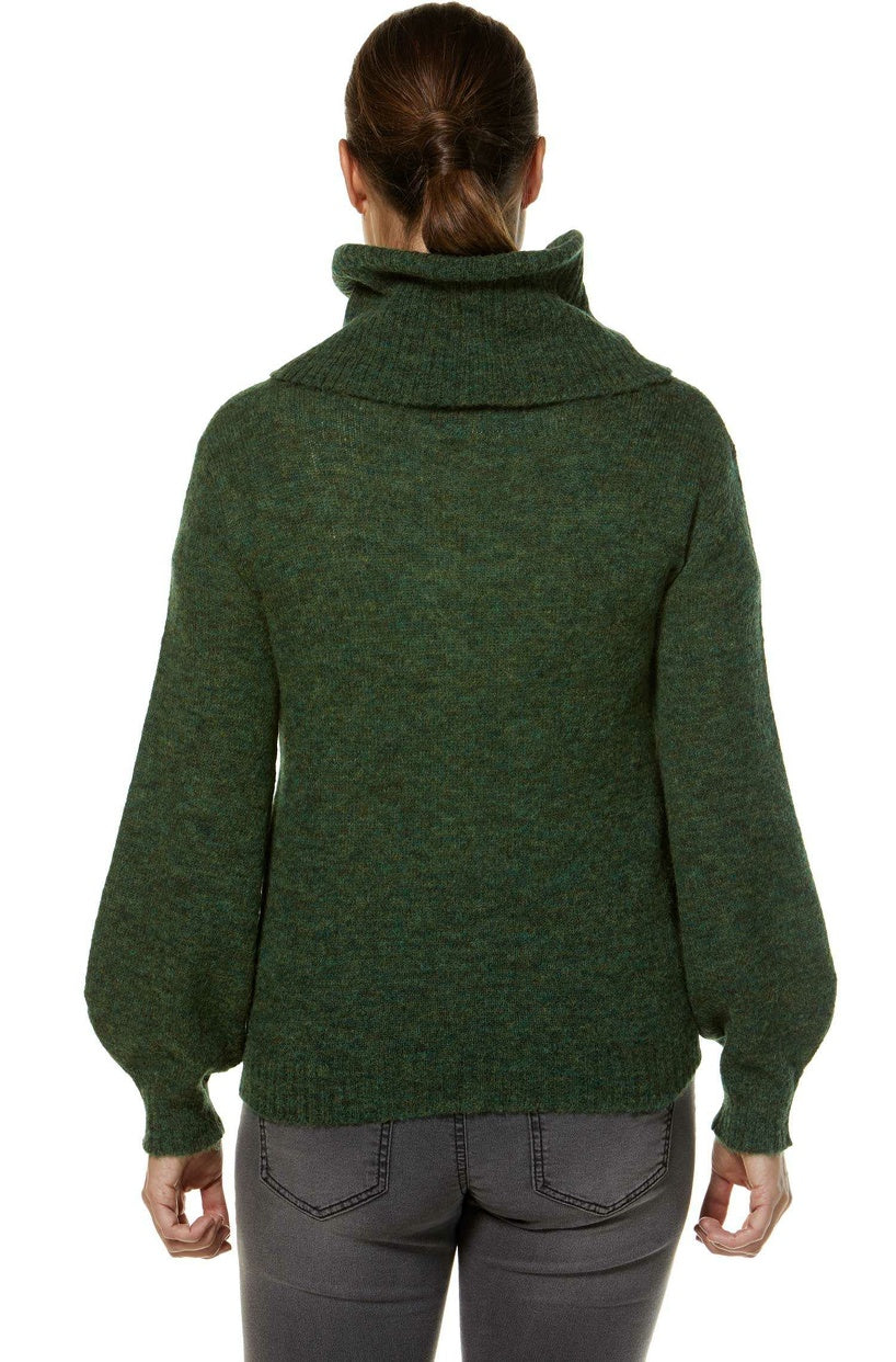 Alpaka Rollkragen Pullover SALOMON – Modischer Crop-Strick mit Applikationen - Verdancia