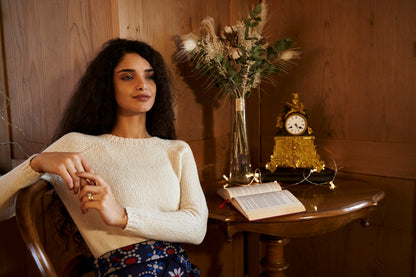 Apu Kuntur - Alpaka Rundhals Pullover ELLA – Baby Alpaka & Bio-Pima Baumwolle - Verdancia