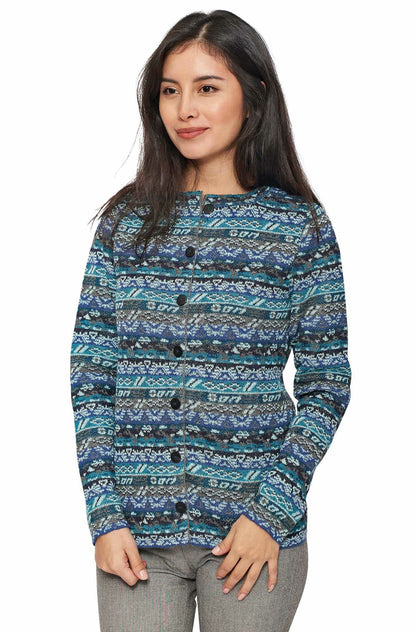 Apu Kuntur - Alpaka Strickjacke TAMIA – Jacquard-Cardigan aus 100% Baby Alpaka | Verdancia 4