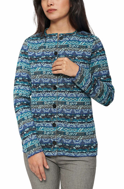 Apu Kuntur - Alpaka Strickjacke TAMIA – Jacquard-Cardigan aus 100% Baby Alpaka | Verdancia 1