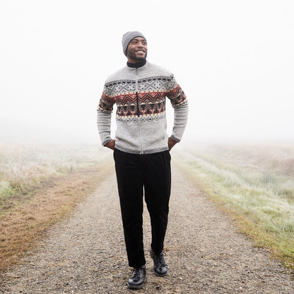 Apu Kuntur - Alpaka Strickjacke FIESTA – Herren-Jacke aus 100% Baby Alpaka | Verdancia