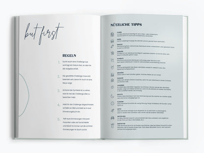 Gedrucktes memories2make Challengebuch für beste Freundinnen mit 32 gemeinsamen Abenteuern und Erinnerungen, Hartcover, bunte Gestaltung