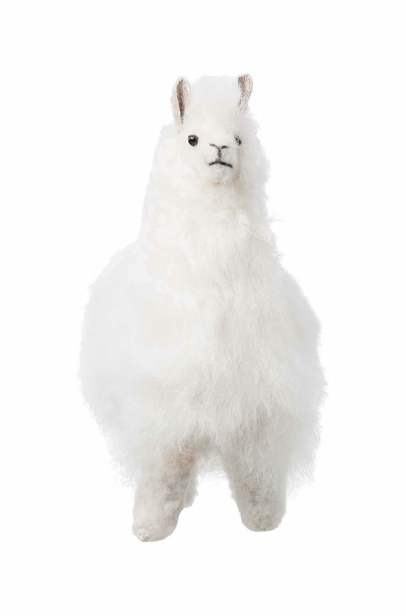 Kuscheliges Alpaka-Felltier - 15cm - weiß - 4031 Apu Kuntur