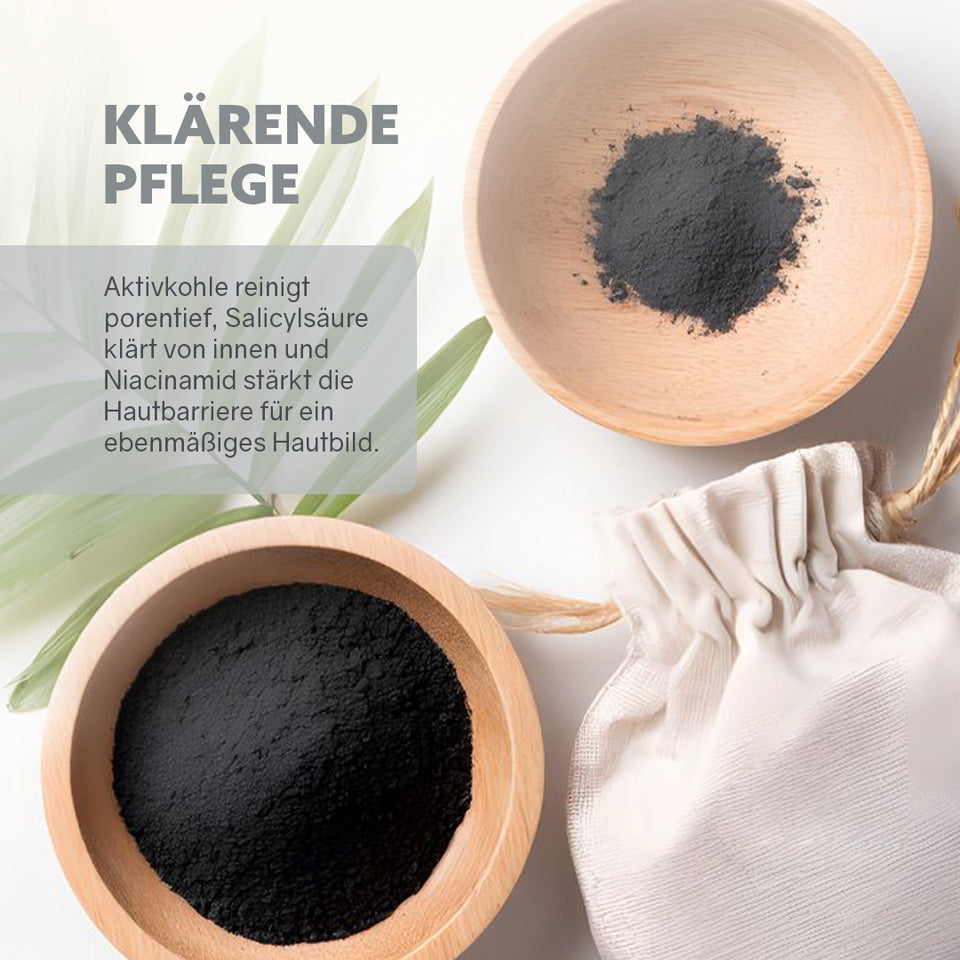 Puremetics 3in1 Dusch-Fluff mit Aktivkohle, Niacinamid und Salicylsäure für unreine Haut, 250 g, feuchtigkeitsspendendes Duschgel