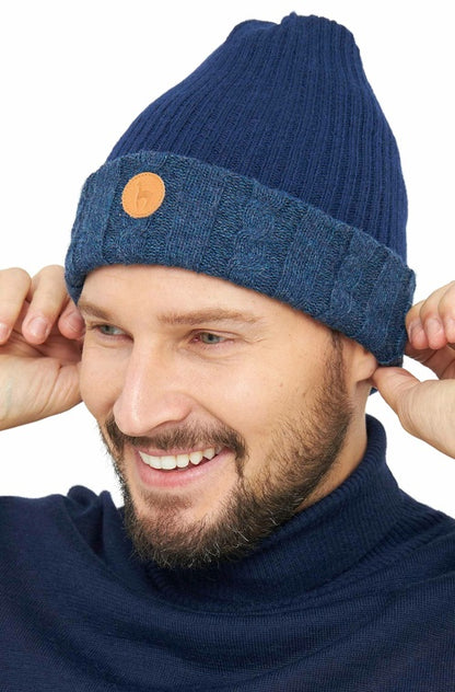 Alpaka Mütze Suave – 100 % Baby-Alpaka | Premium Winter-Accessoire - Apu Kuntur - Verdancia blau