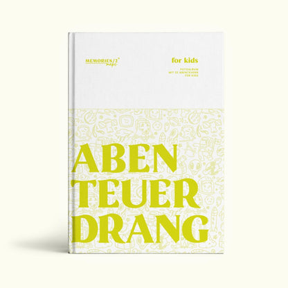 Kinder-Challengebuch von memories2make mit bunten Illustrationen und Platz für kreative Aufgaben und Erinnerungen