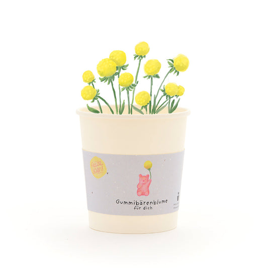 Pflanzenbauset von Die Stadtgärtner mit Gummibärenblume in Becher, inklusive Samen und Anbauanleitung, ideal für Gartenanfänger