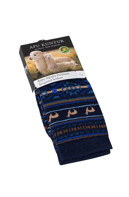 Apu Kuntur - Alpaka Jacquard Socken - Alpaka-Mix - Verdancia