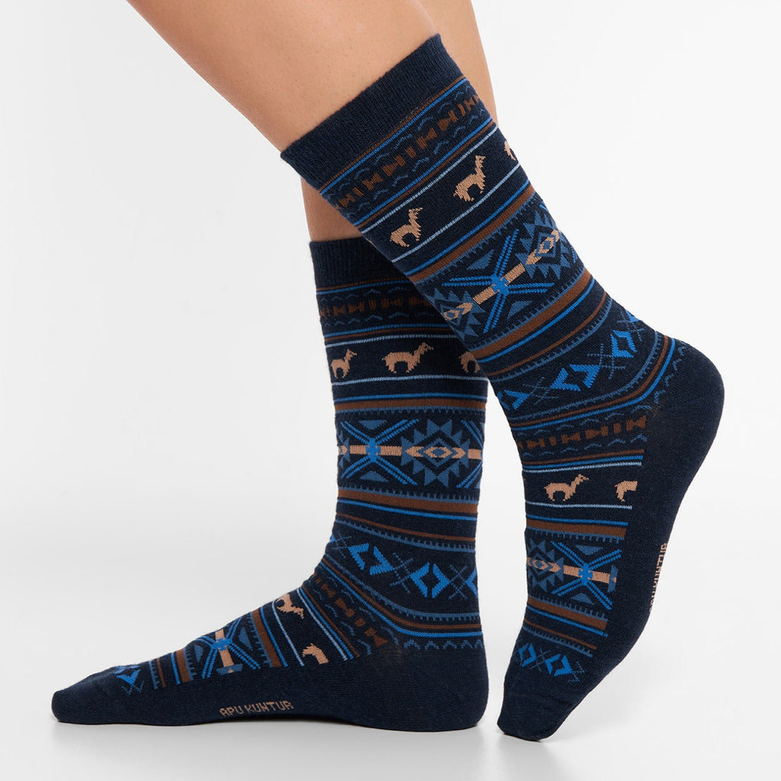 Apu Kuntur - Alpaka Jacquard Socken - Alpaka-Mix - Verdancia