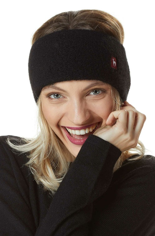 Apu Kuntur | Alpaka Stirnband Stretch | 96 % Baby-Alpaka Verdancia - schwarz