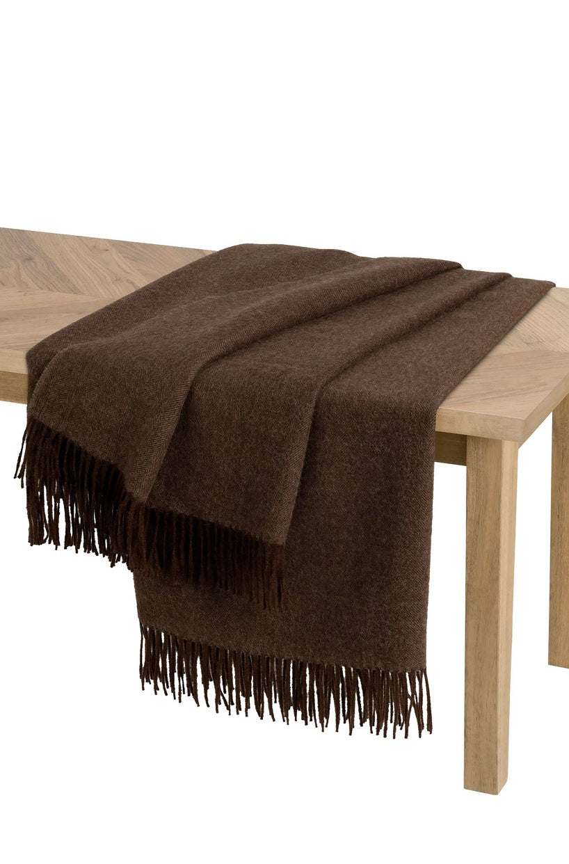 Apu Kuntur - Alpaka Decke - Fischgrat - 100% Baby-Alpaka - Verdancia - braun 2