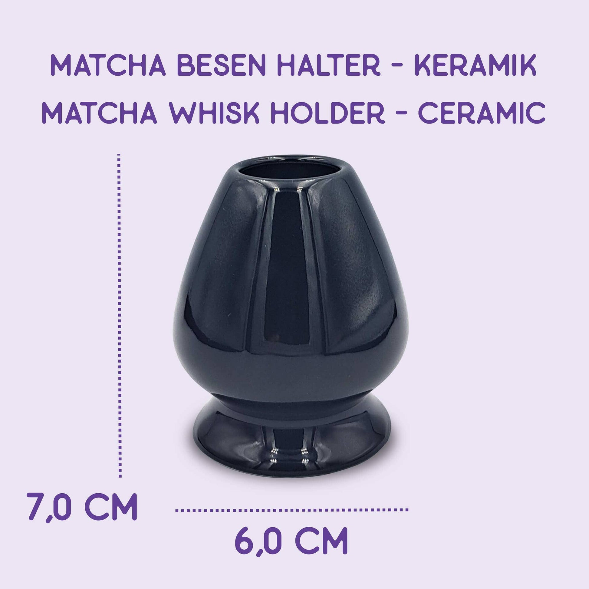Matcha Besen Halter Kusenaoshi Schwarz aus Keramik - Verdancia