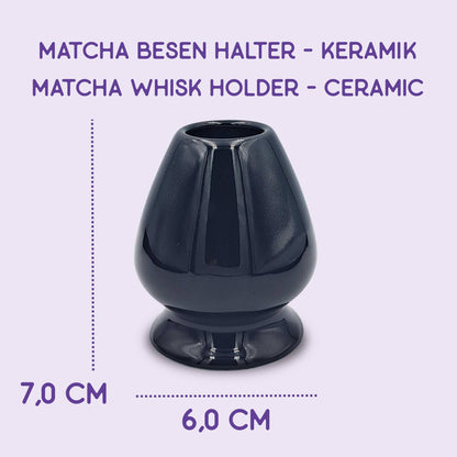 Matcha Besen Halter Kusenaoshi Schwarz aus Keramik - Verdancia