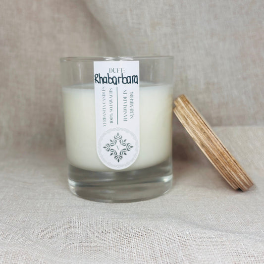 Soja Duftkerze - "Rhabarbara" - Rhabarber und Holunder - Verdancia