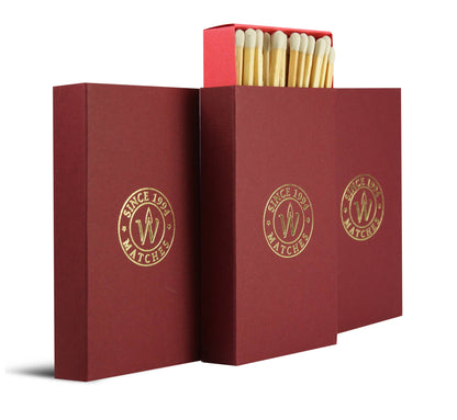 Premium Streichhölzer – Lange Design-Streichhölzer - Bordeaux - Verdancia