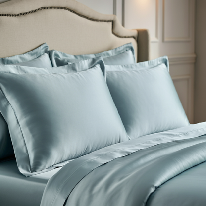 Finole Satin Kissenbezug aus 100% ägyptischer Baumwolle, seidig glatt, glänzend und haarschonend, mit feiner Textur.